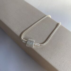 Pulseira Para Berloque Fecho Cravejado